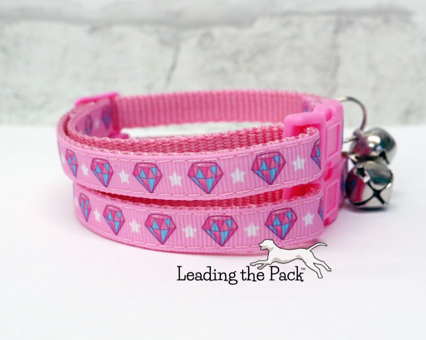 Pink diamonds 10mm collars and leads
