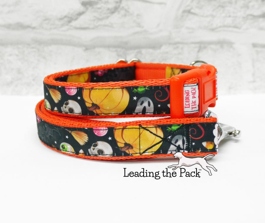 Watercolour halloween 20/25mm dog collars & leads