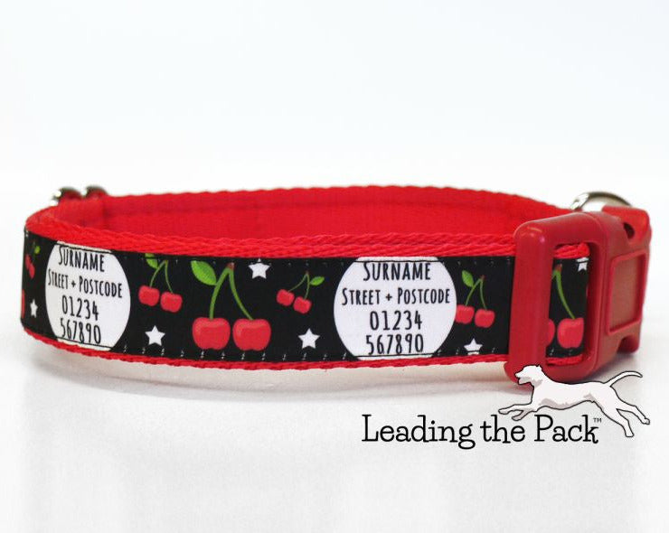 Personalised contact cherries 20/25mm dog collars & leads