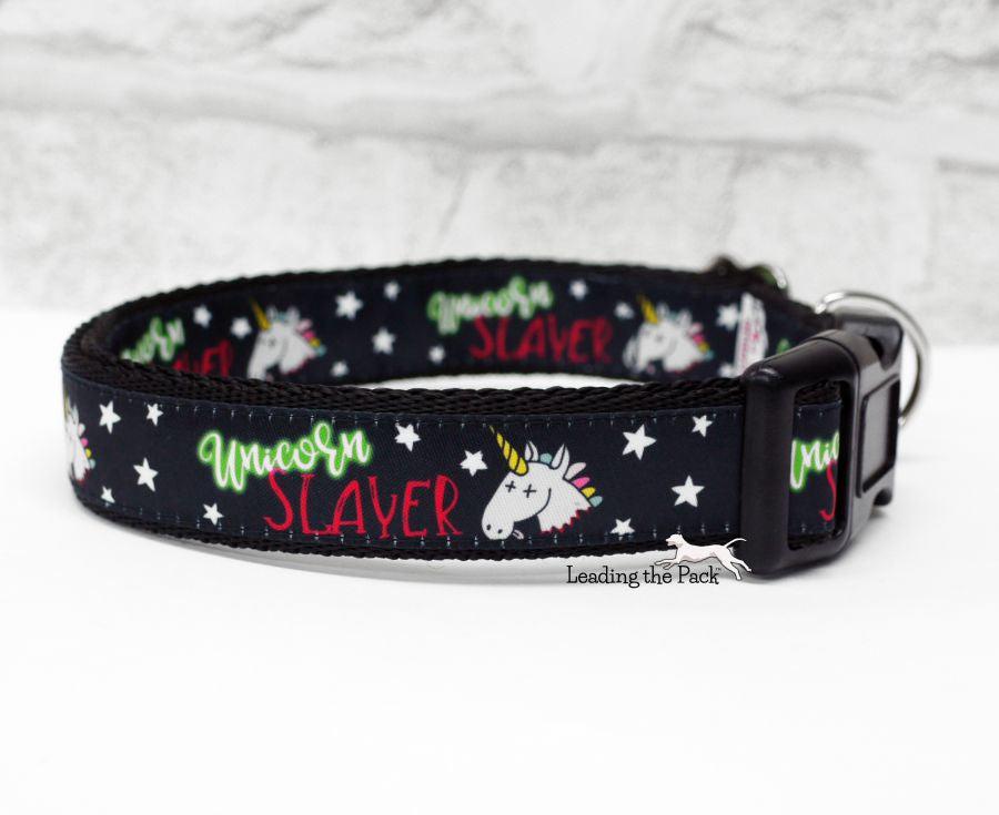 Unicorn slayer 20/25mm dog collars & leads