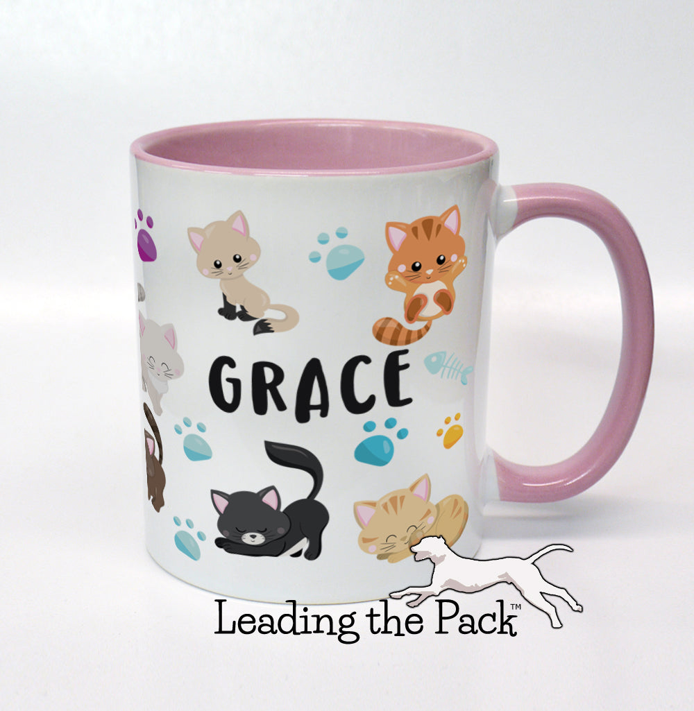 Personalised cute cats mug