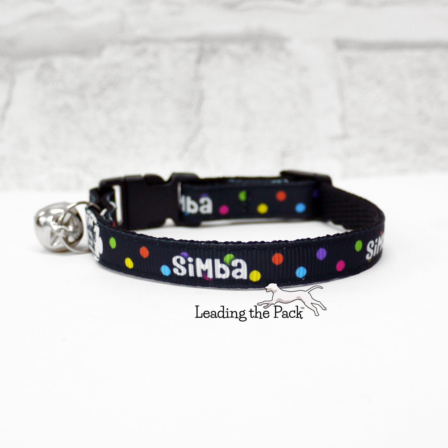 Personalised dots name 10mm collars and leads