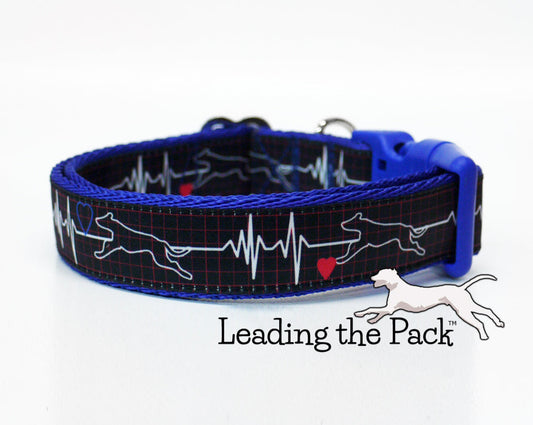 Greyhound heartbeat 20/25mm dog collars & leads