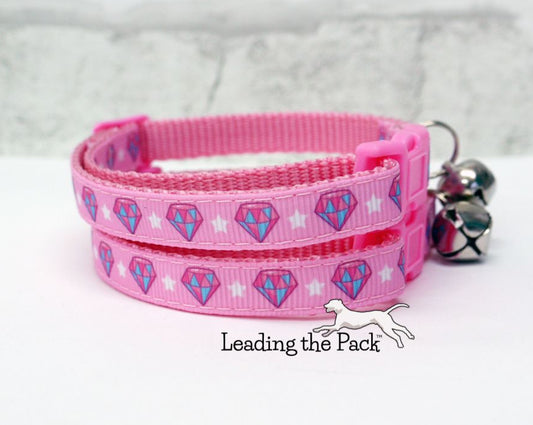 Pink diamonds 10mm collars and leads