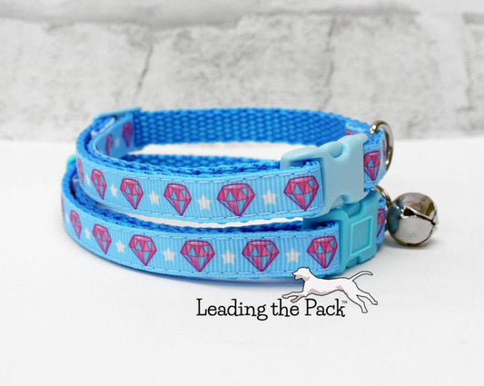 Blue diamonds 10mm collars and leads