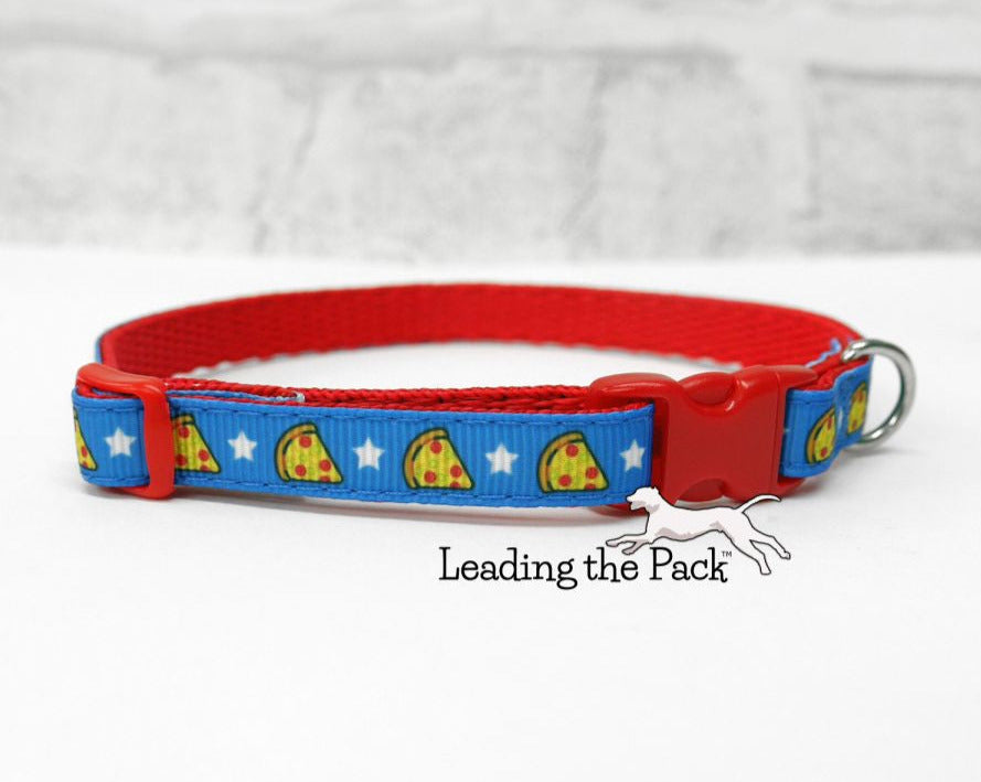 Blue pizza 10mm collars and leads