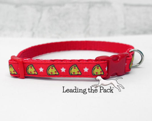 Red pizza 10mm collars and leads