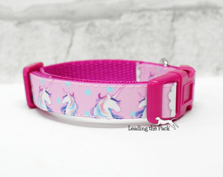 Pastel unicorns 15mm dog collars & leads