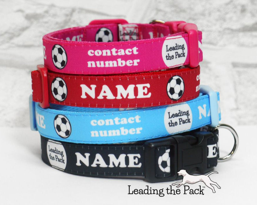 Personalised football 15mm dog collars