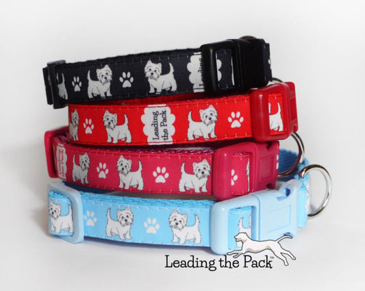 West highland terrier 15mm dog collars & leads