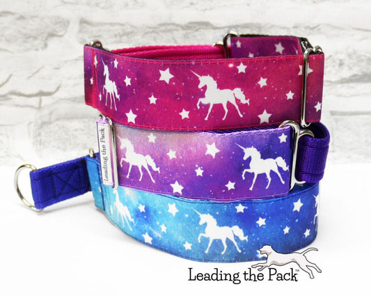 Galaxy unicorns 40mm dog collars & leads