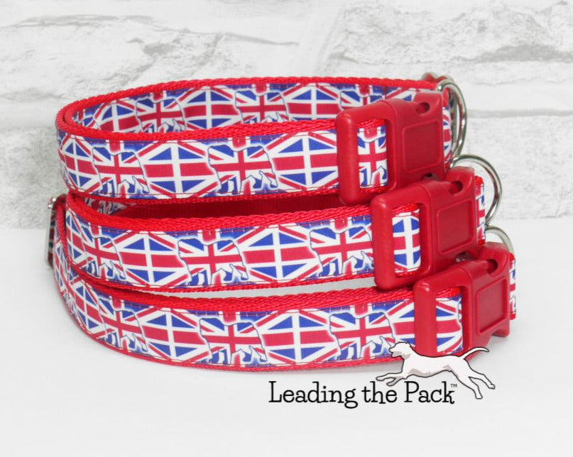 Bulldog Union flag 20/25mm dog collars & leads