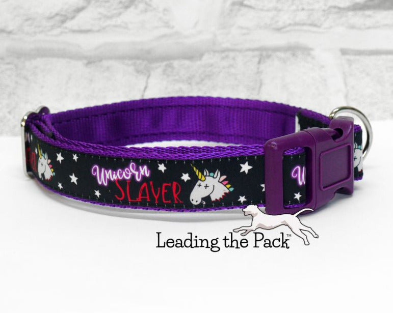 Unicorn slayer 20/25mm dog collars & leads