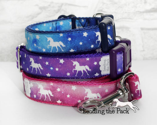 Unicorn galaxy 20/25mm dog collars & leads