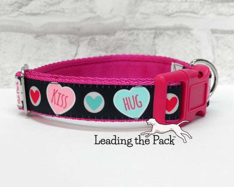 Love hearts 20/25mm dog collars & leads