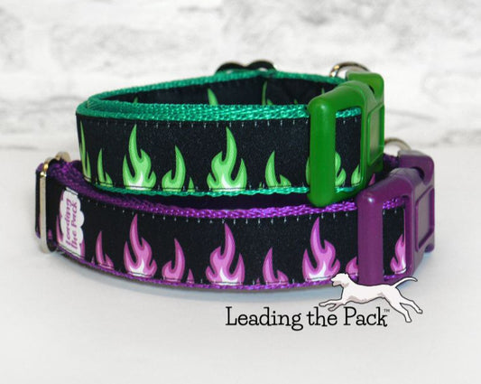 Flames 20/25mm dog collars & leads