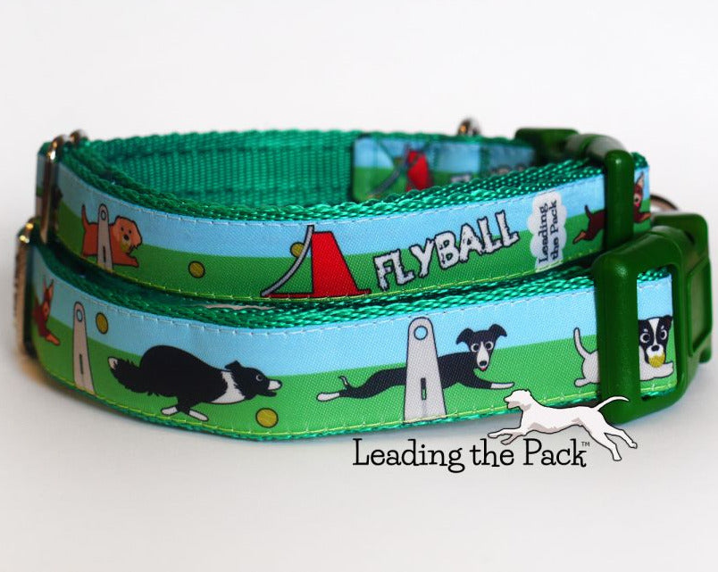 Flyball 20/25mm dog collars & leads