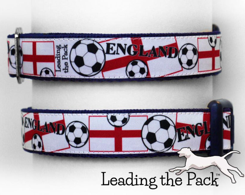 England football 20/25mm dog collars & leads