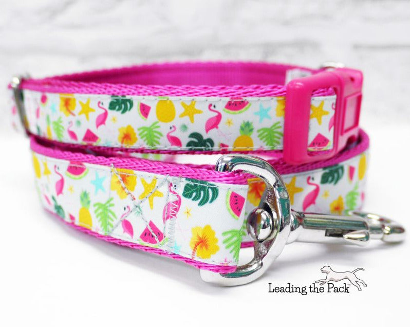 Flamingo fun 20/25mm dog collars & leads