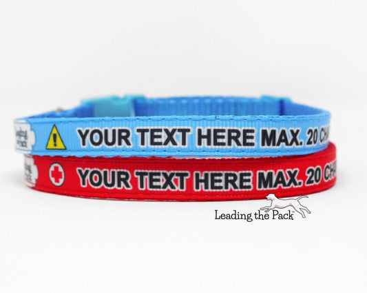 Personalised medical attention 10mm collars and leads