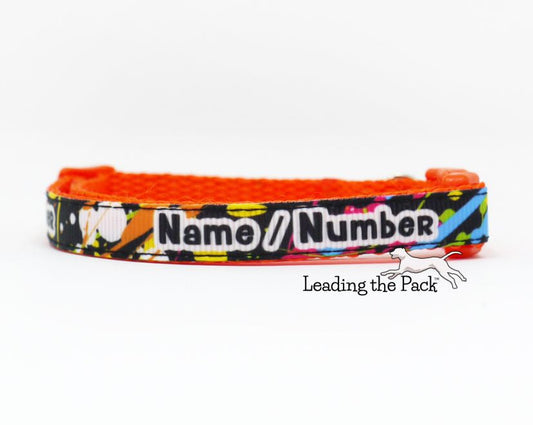 Personalised contact paint splatter 10mm collars and leads