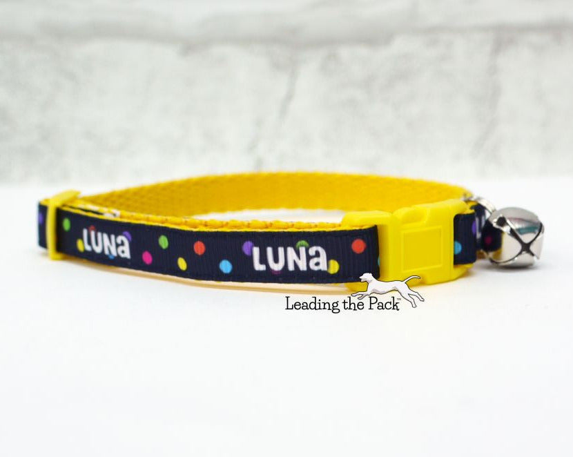 Personalised dots name 10mm collars and leads