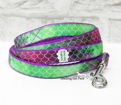 Green-pink scales 20/25mm dog collars & leads