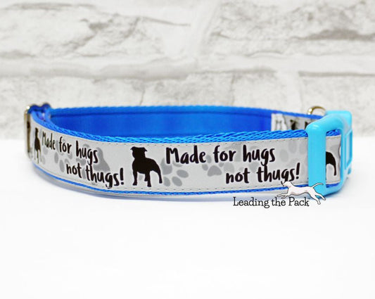 Hugs not thugs 20/25mm dog collars & leads