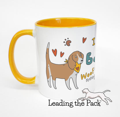 I love my beagle cartoon mug