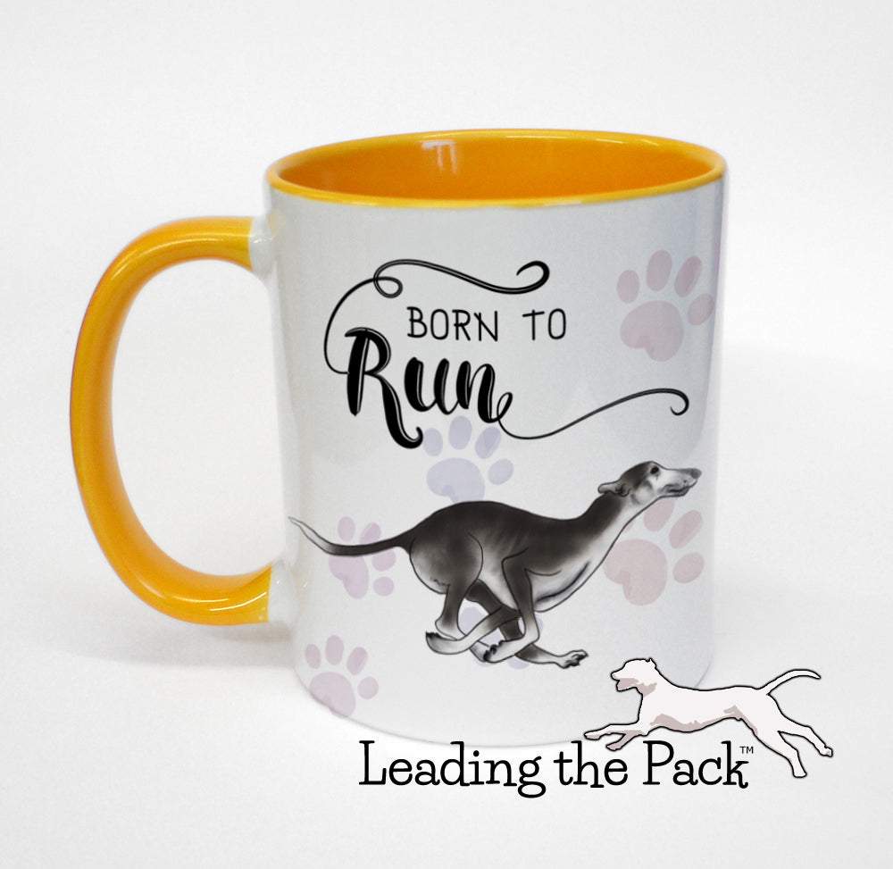 Born to run greyhound mug