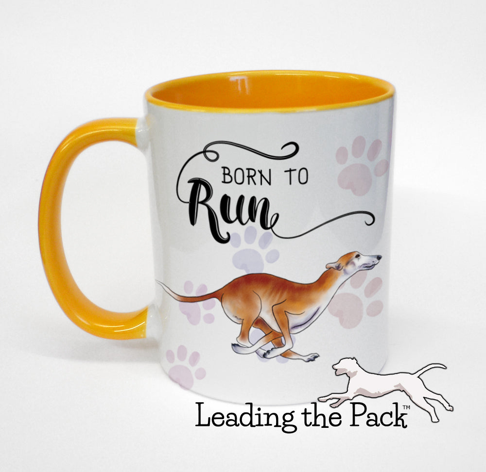 Born to run greyhound mug