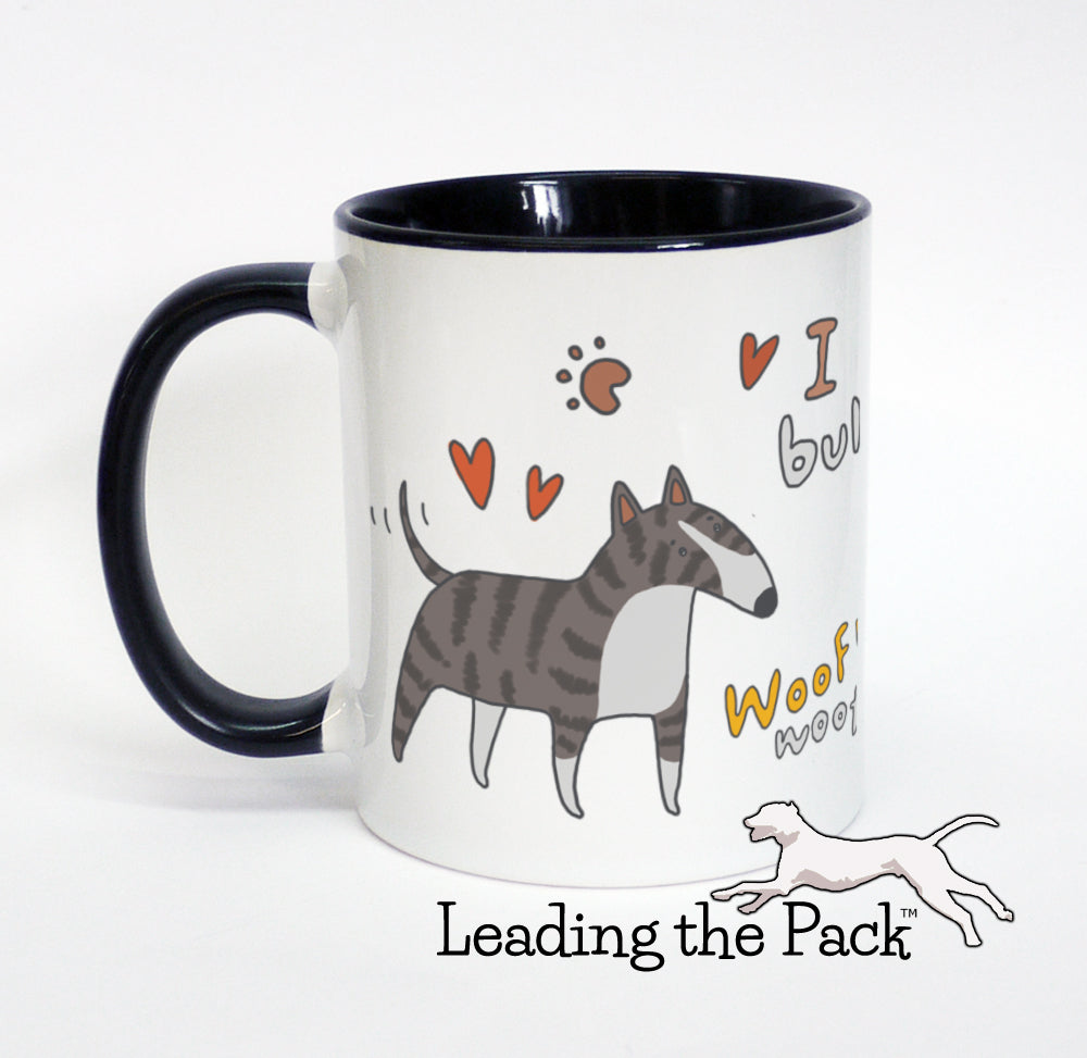 I love my bull terrier cartoon mug