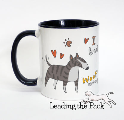 I love my bull terrier cartoon mug