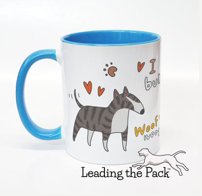 I love my bull terrier cartoon mug