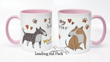 I love my bull terrier cartoon mug