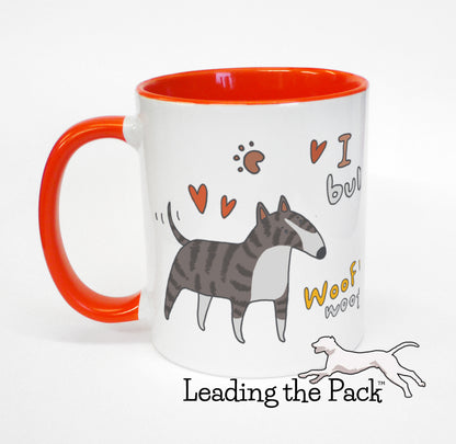 I love my bull terrier cartoon mug