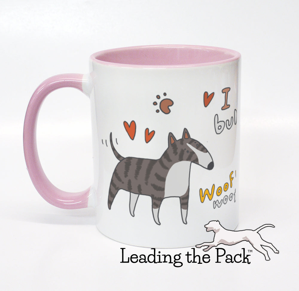 I love my bull terrier cartoon mug