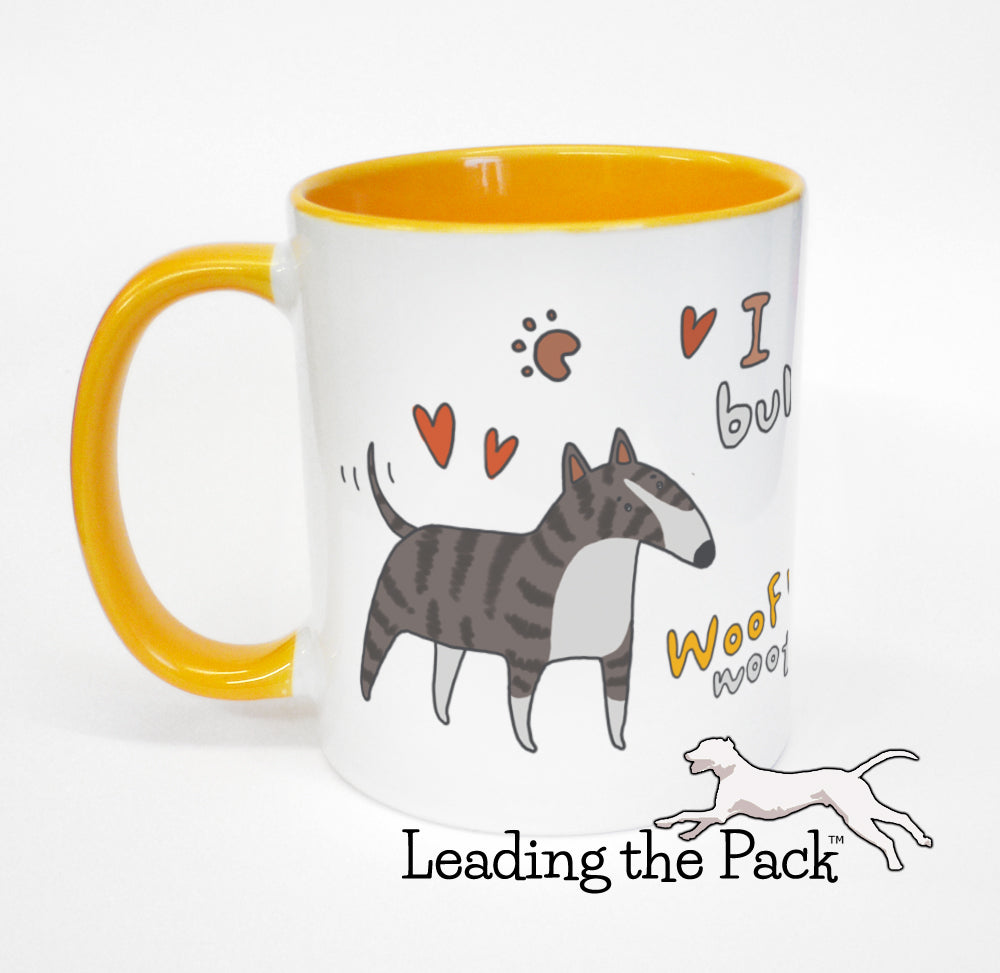 I love my bull terrier cartoon mug