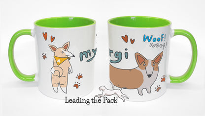 I love my corgi cartoon mug