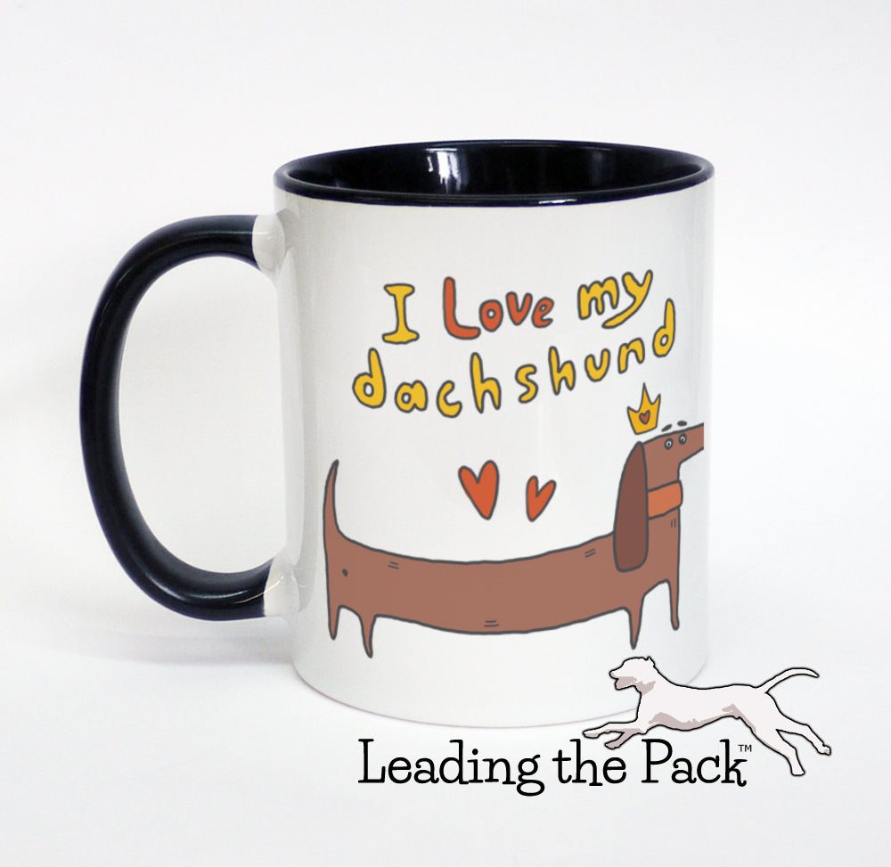 I love my dachshund cartoon mug