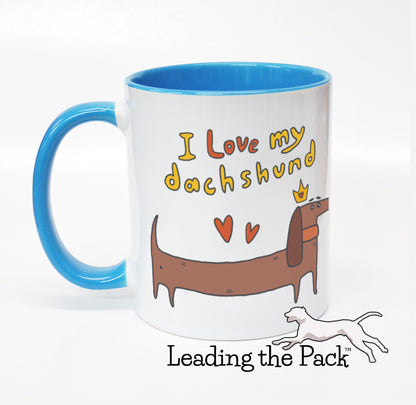 I love my dachshund cartoon mug