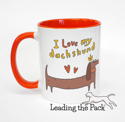 I love my dachshund cartoon mug