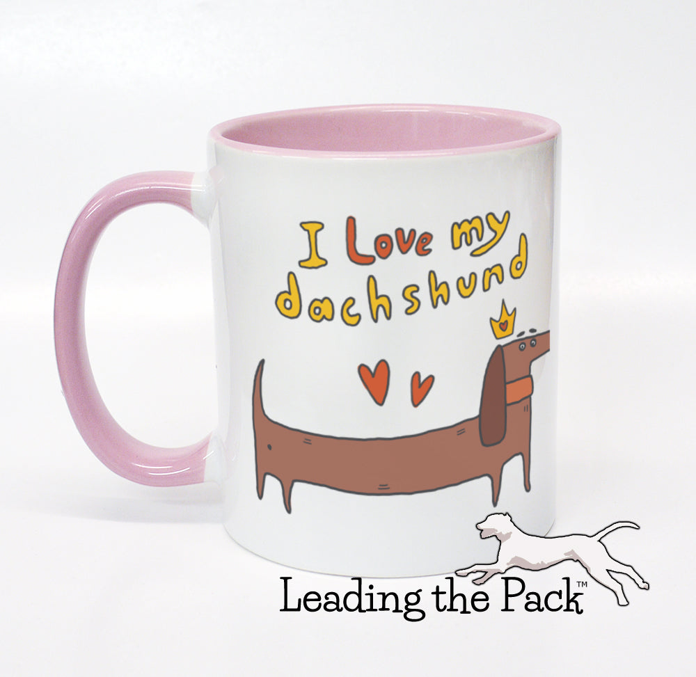 I love my dachshund cartoon mug