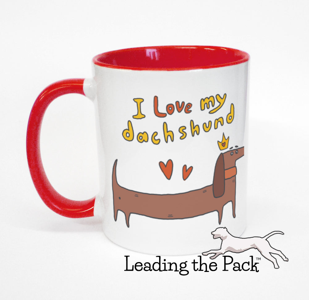 I love my dachshund cartoon mug