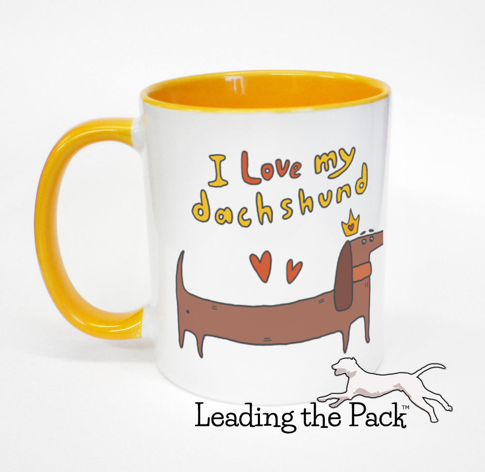 I love my dachshund cartoon mug