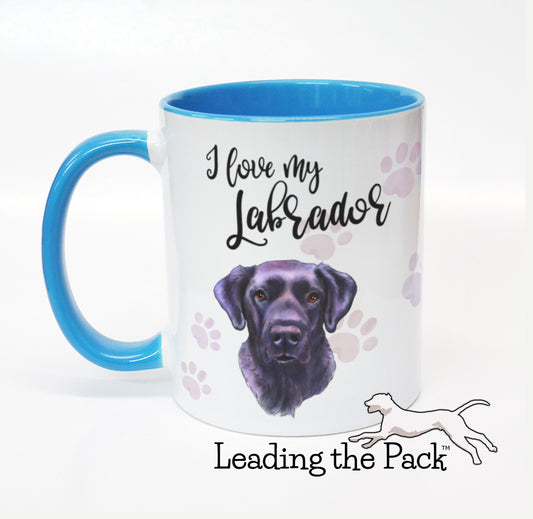 I love my labrador black mug