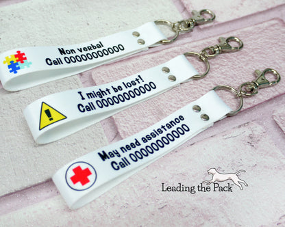 Emergency contact keyring