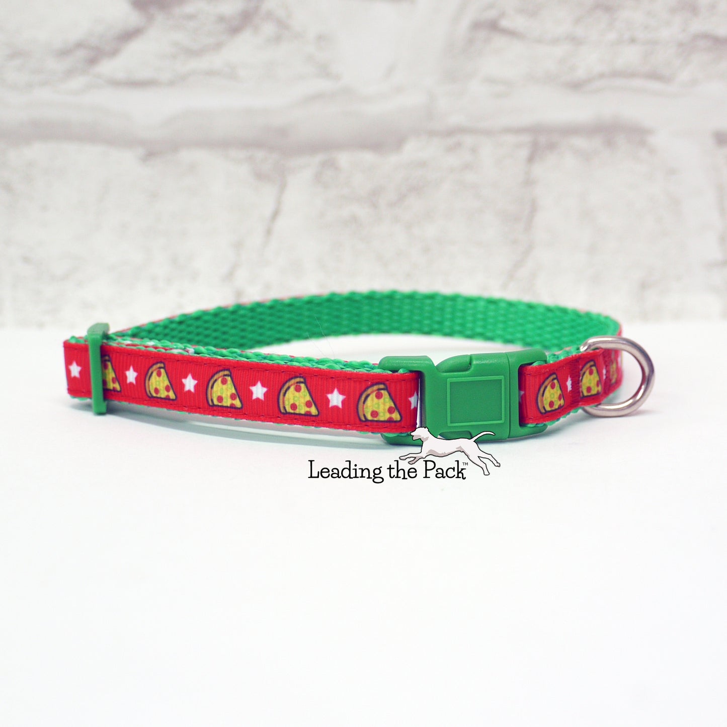 Red pizza 10mm collars and leads