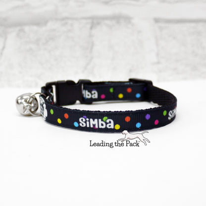 Personalised dots name 10mm collars and leads