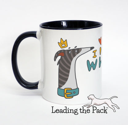 I love my whippet cartoon mug